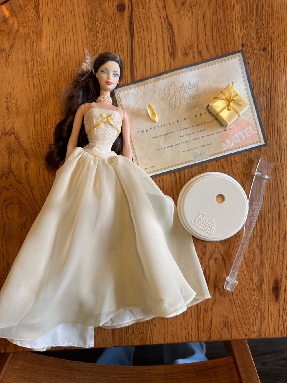 Barbie Cream and Gold Birthday Celebration Doll with Certificate